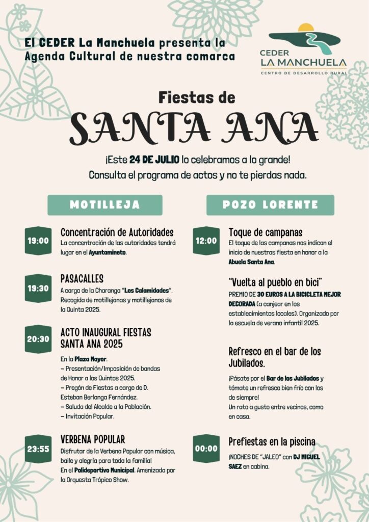 Agenda cultural La Manchuela: Santa Ana Motilleja y Pozo Lorente