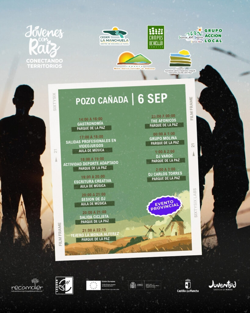 Cartel del evento juvenil provincial en Pozo Cañada.